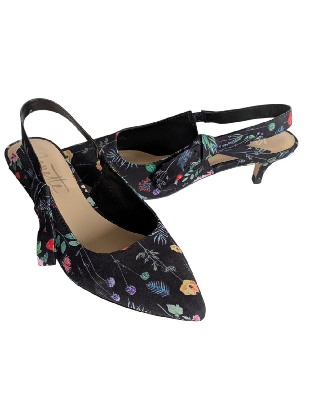 Nanette Lepore Rhonda Kitten Heel Sling Backs Size 6.5